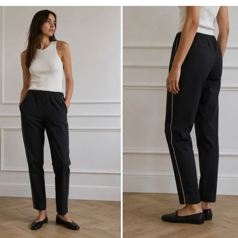 NEW Valentina Shah LAURA PANTS- Black with Rhinestones - Size XS/Small - Picture 1 of 7